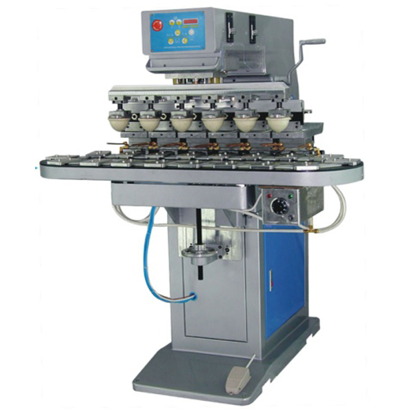 M6C 6color pad printing machine with conveyor
