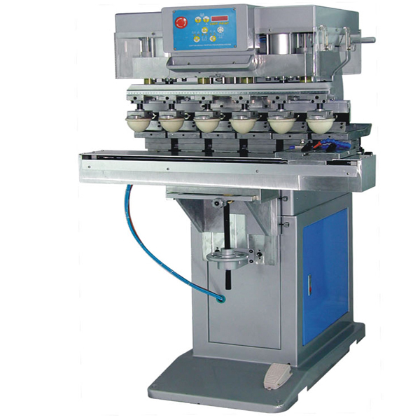 M6S 6color pad printing machine with shuttle